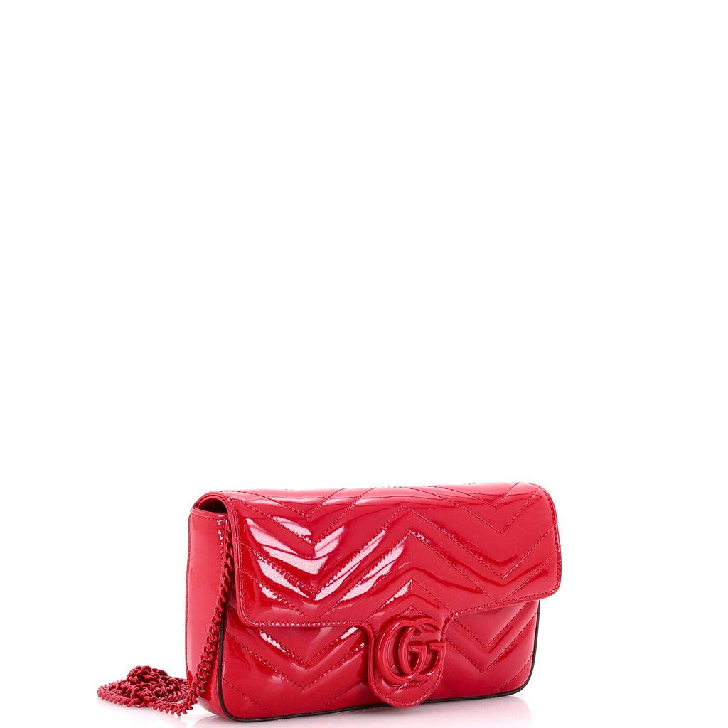 GG Marmont Flap Bag Matelasse Patent Mini