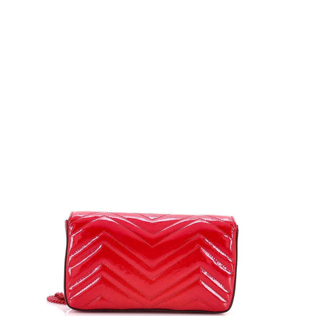GG Marmont Flap Bag Matelasse Patent Mini