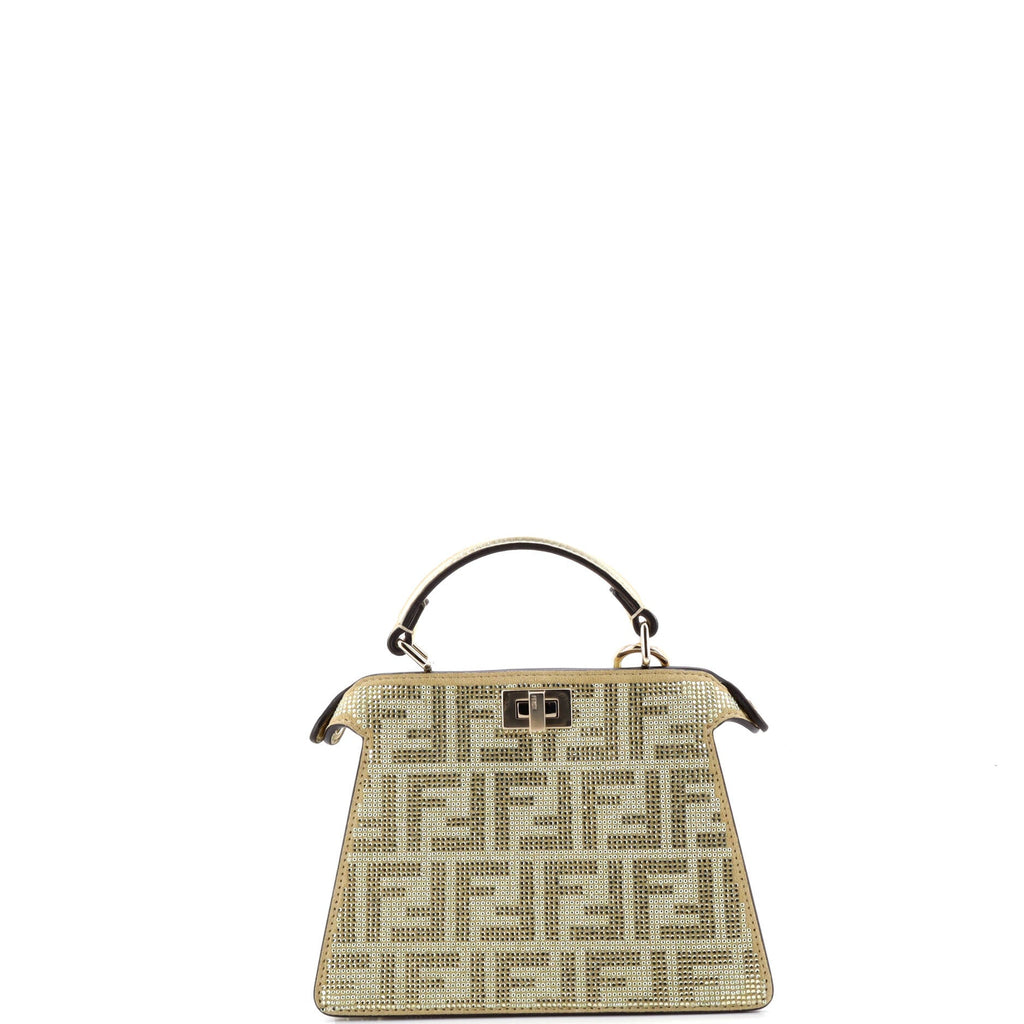 Peekaboo ISeeU Bag Zucca Crystal Embellished Suede Petite