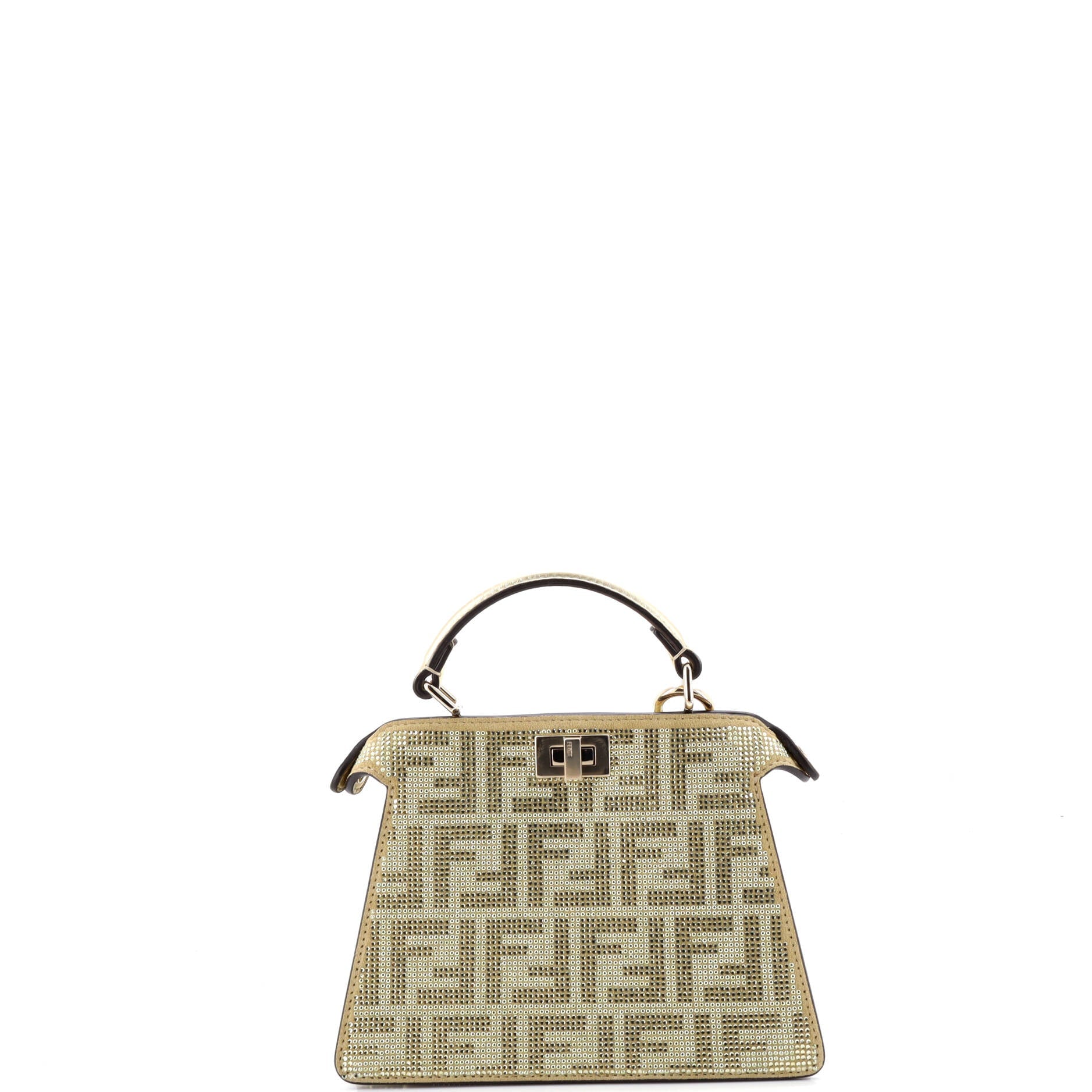 Peekaboo ISeeU Bag Zucca Crystal Embellished Suede Petite