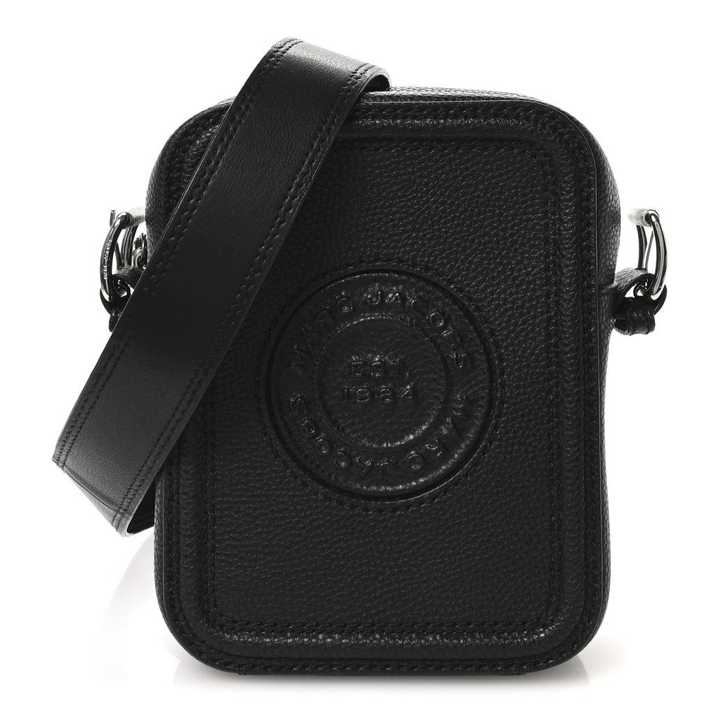 Calfskin Signet Stitched Crossbody Bag Black