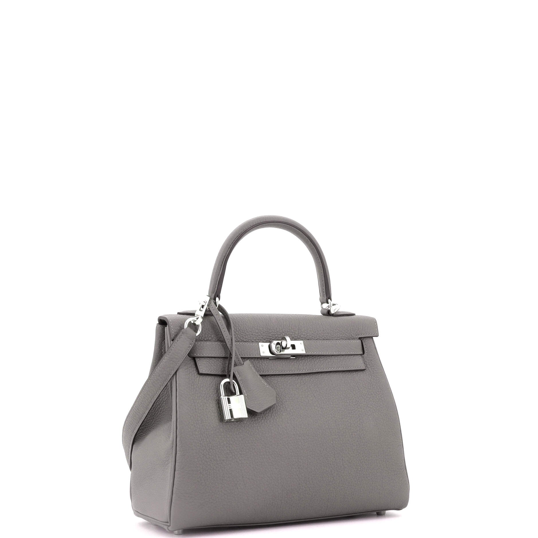 Kelly Handbag Grey Togo with Palladium Hardware 25