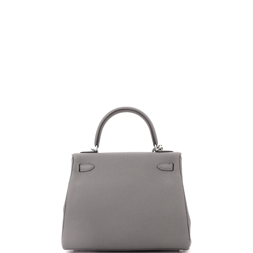 Kelly Handbag Grey Togo with Palladium Hardware 25