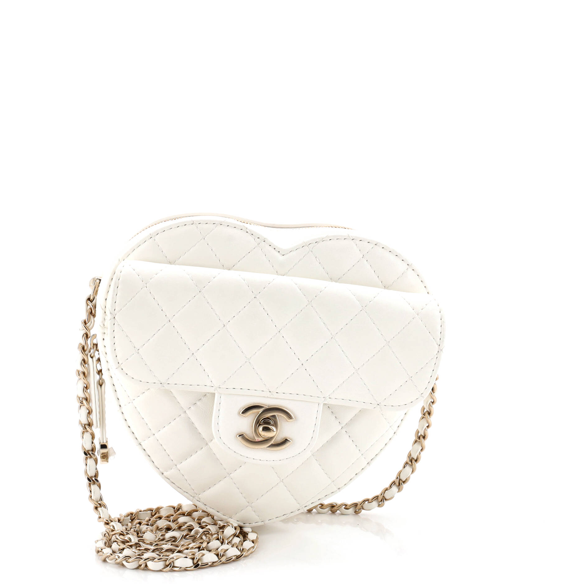 CC in Love Heart Bag Quilted Lambskin
