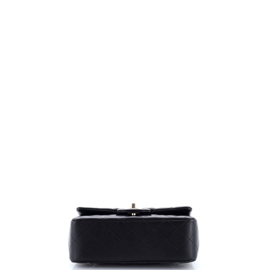 Classic Single Flap Top Handle Bag Quilted Lambskin Mini
