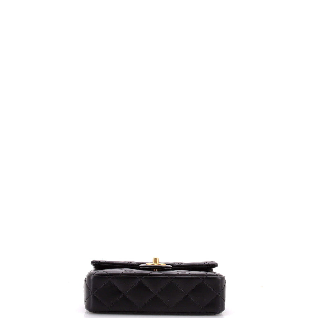 Coco CC Plaques Top Handle Flap Bag Quilted Lambskin Mini