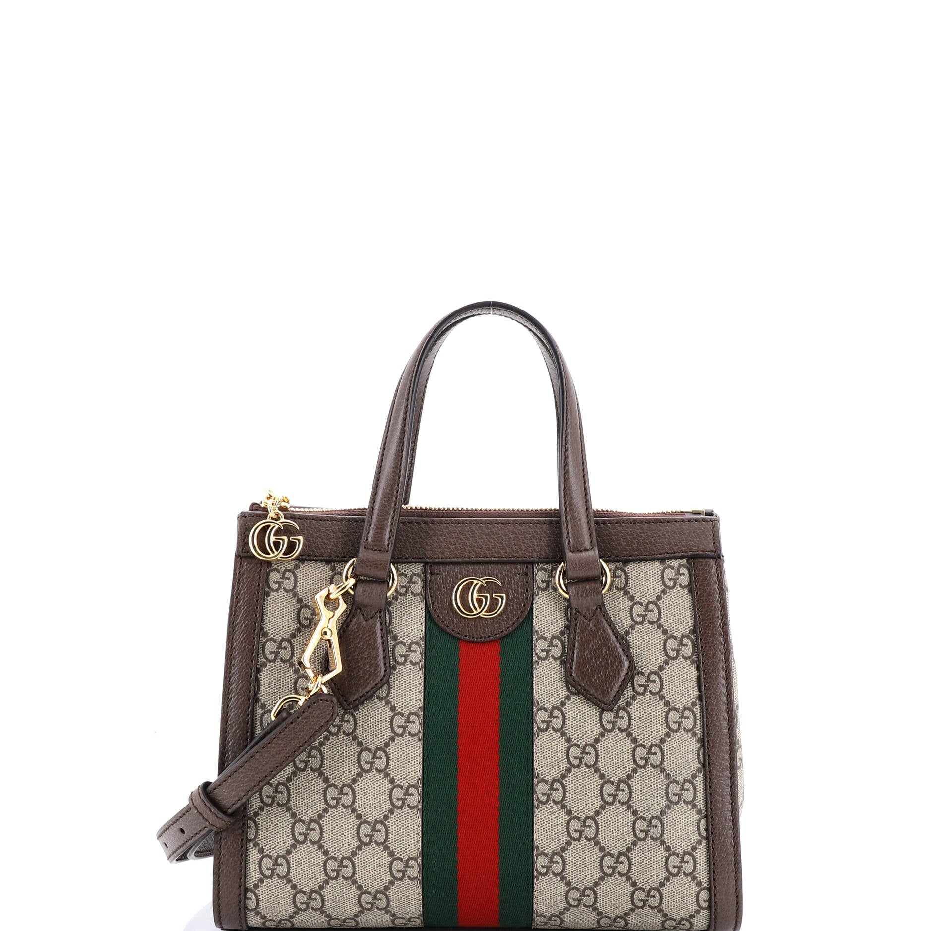 Ophidia Top Handle Tote GG Coated Canvas with Leather Small