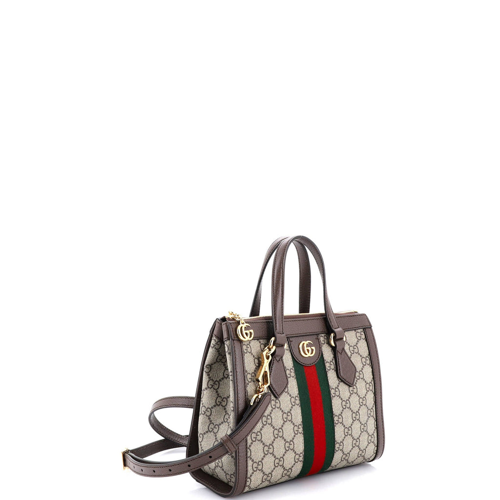 Ophidia Top Handle Tote GG Coated Canvas with Leather Small