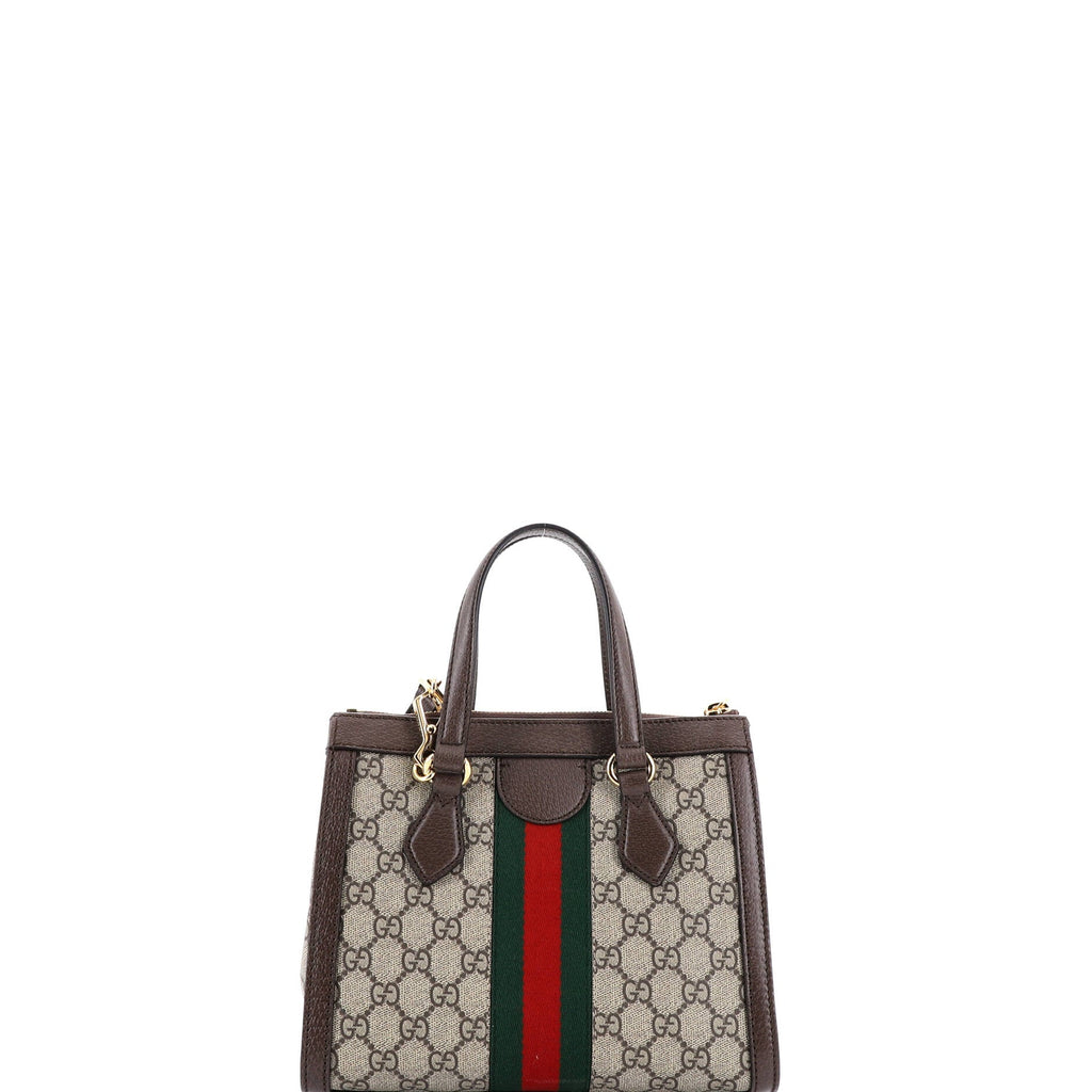 Ophidia Top Handle Tote GG Coated Canvas with Leather Small