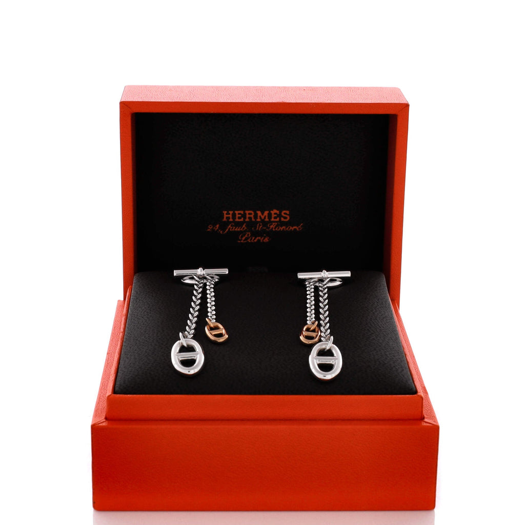 New Farandole Drop Earrings Sterling Silver and 18K Rose Gold Medium