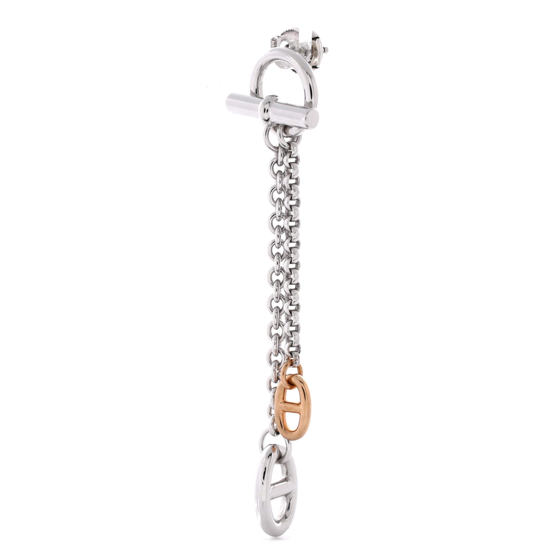 New Farandole Drop Earrings Sterling Silver and 18K Rose Gold Medium