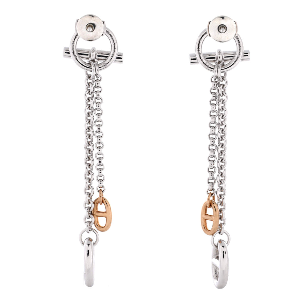 New Farandole Drop Earrings Sterling Silver and 18K Rose Gold Medium
