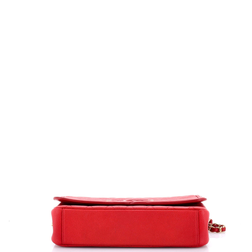 Filigree Flap Bag Quilted Caviar Medium