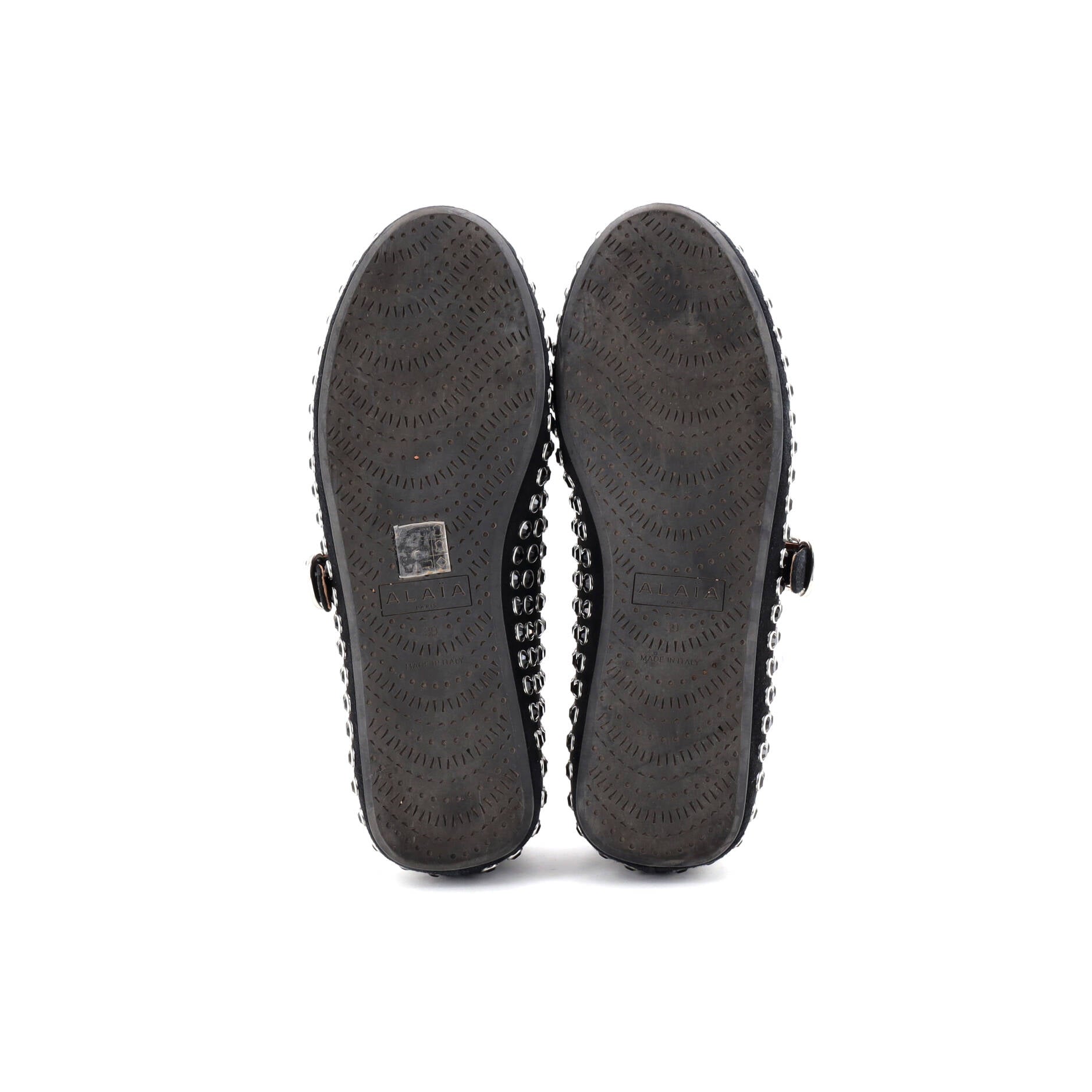 Women's Buckle Ballerina Flats Suede with Crystals