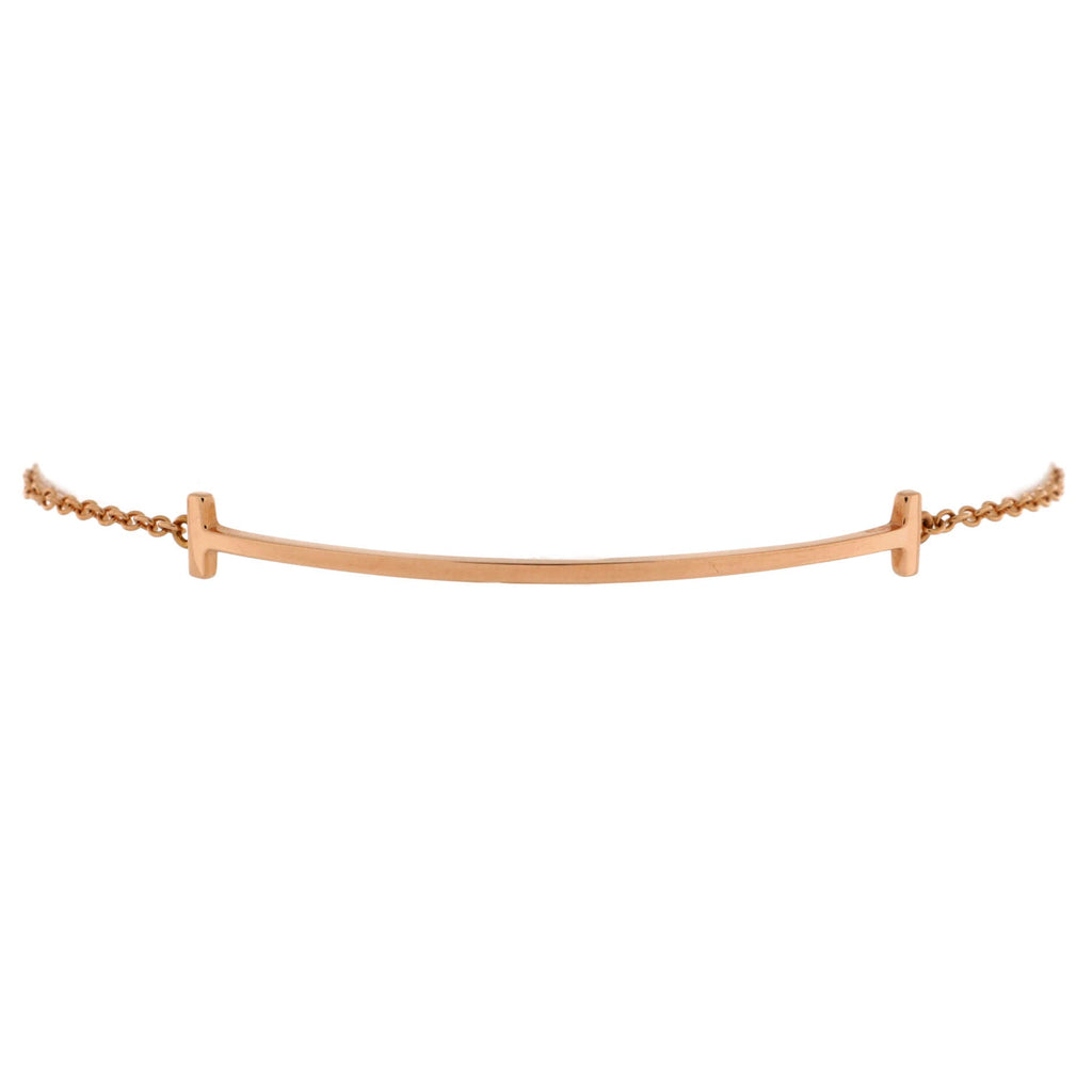 T Smile Chain Bracelet 18K Rose Gold Medium