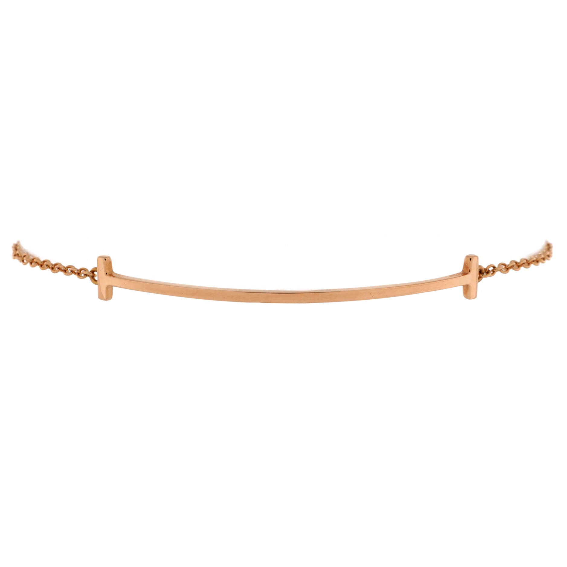 T Smile Chain Bracelet 18K Rose Gold Medium