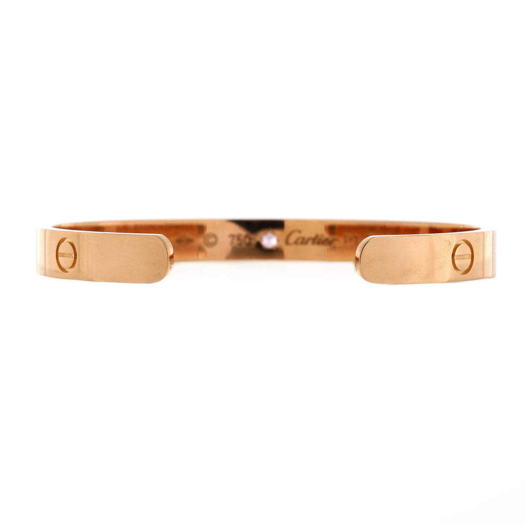 Love Cuff Bracelet 18K Rose Gold with Pink Sapphire