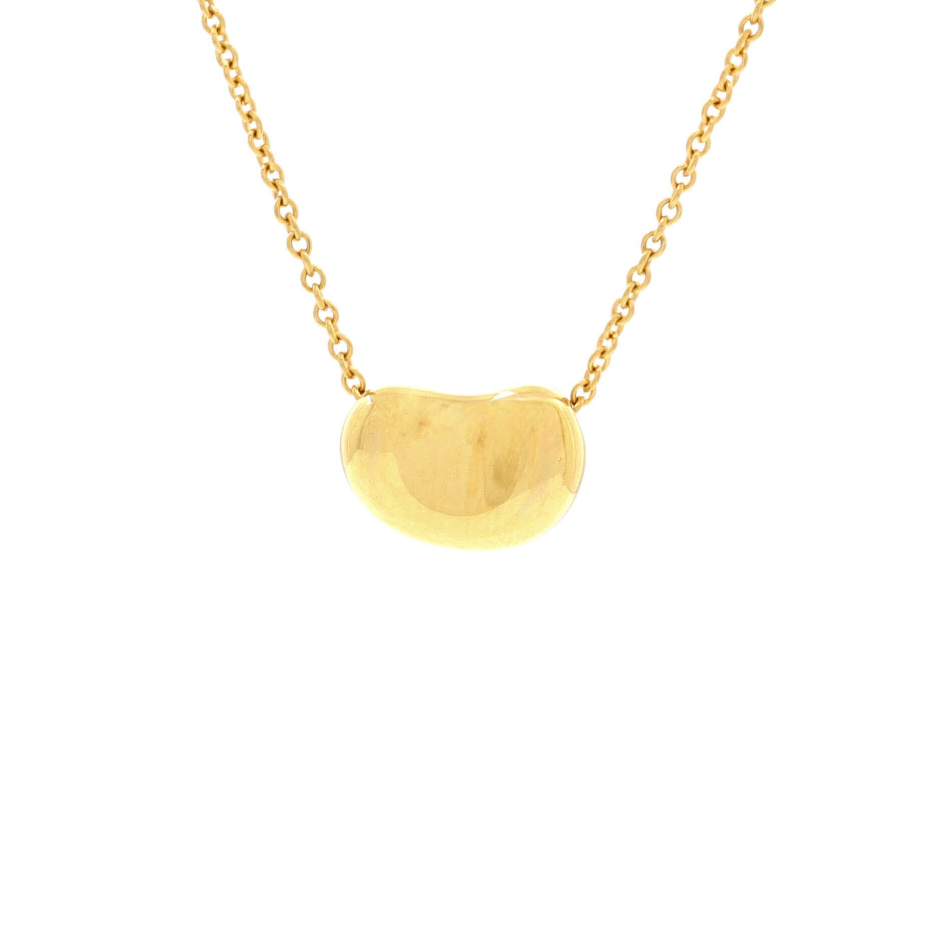 Elsa Peretti Bean Pendant Necklace 18K Yellow Gold 11mm