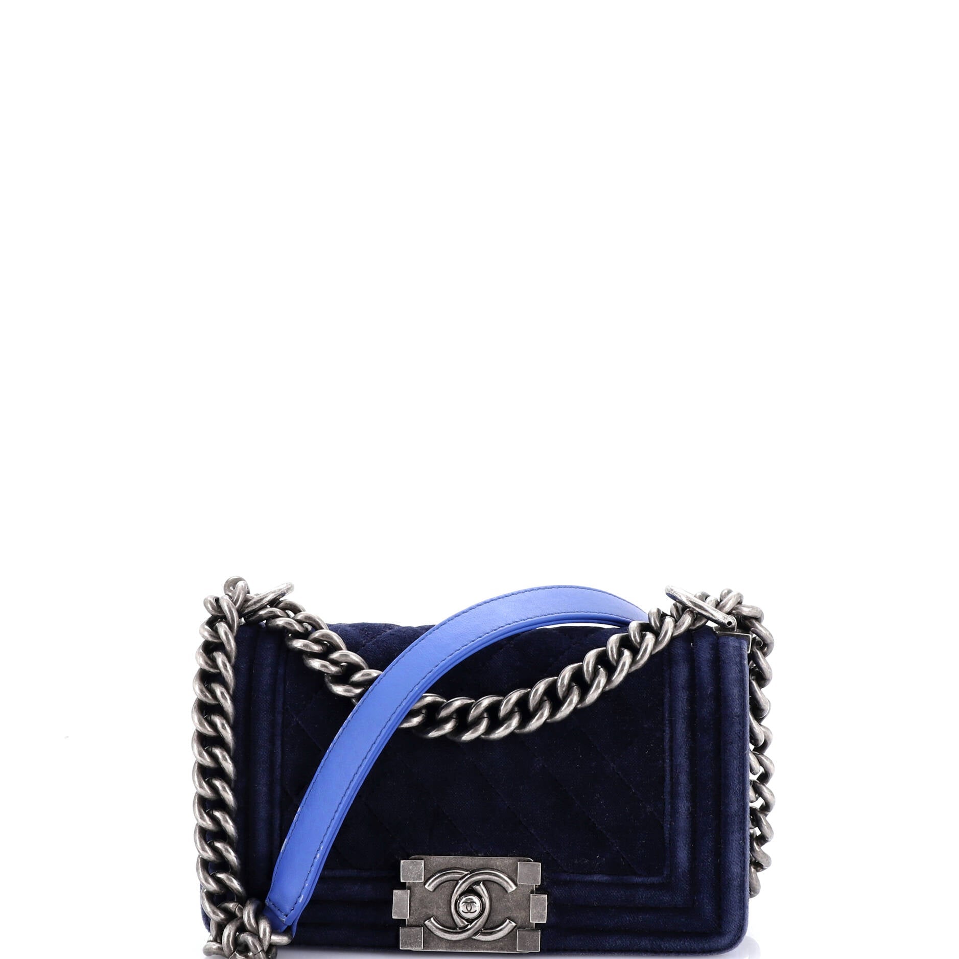 Boy Flap Bag Quilted Velvet Small