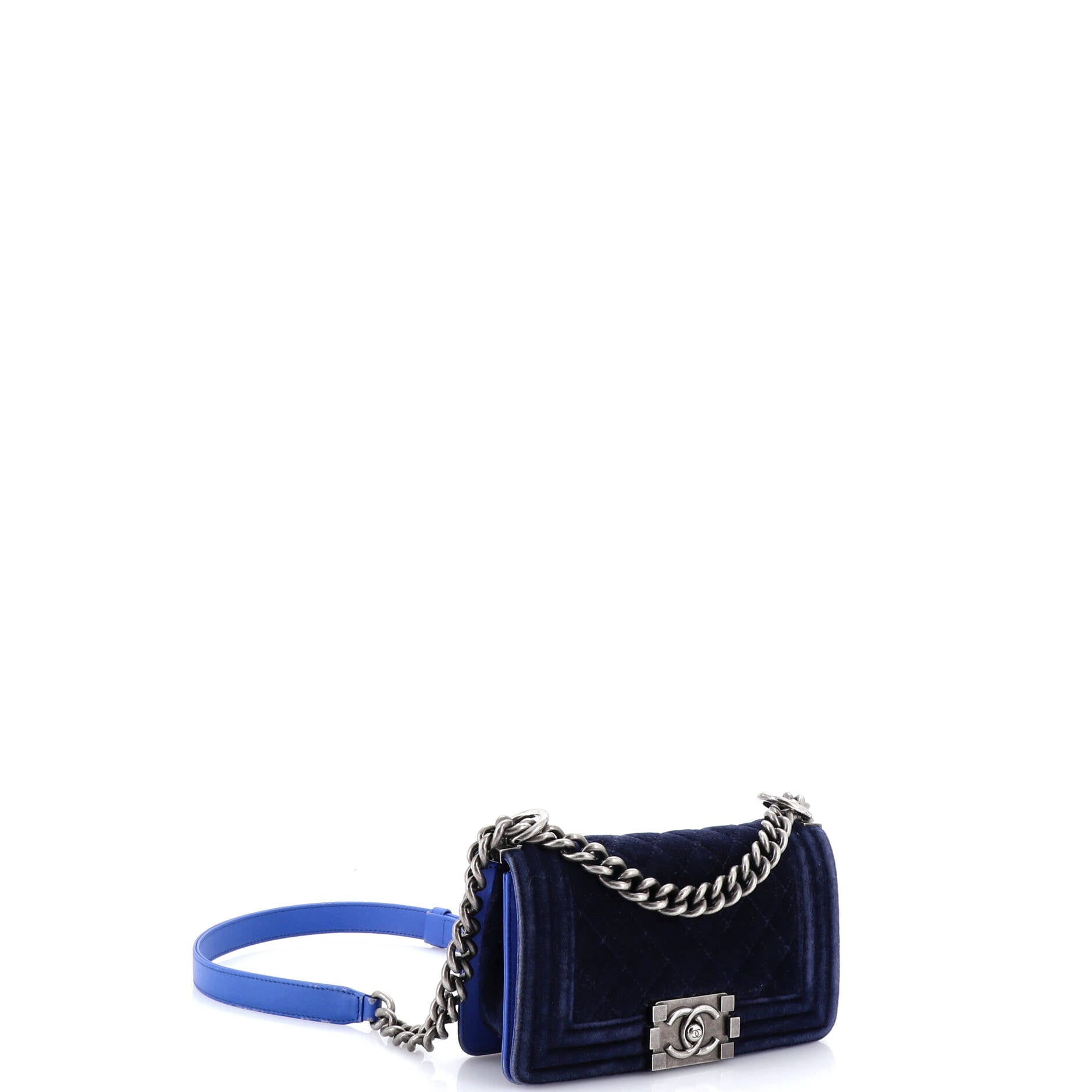 Boy Flap Bag Quilted Velvet Small