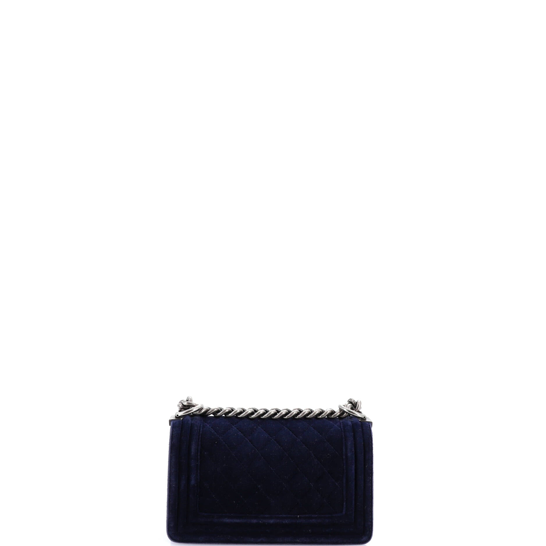 Boy Flap Bag Quilted Velvet Small