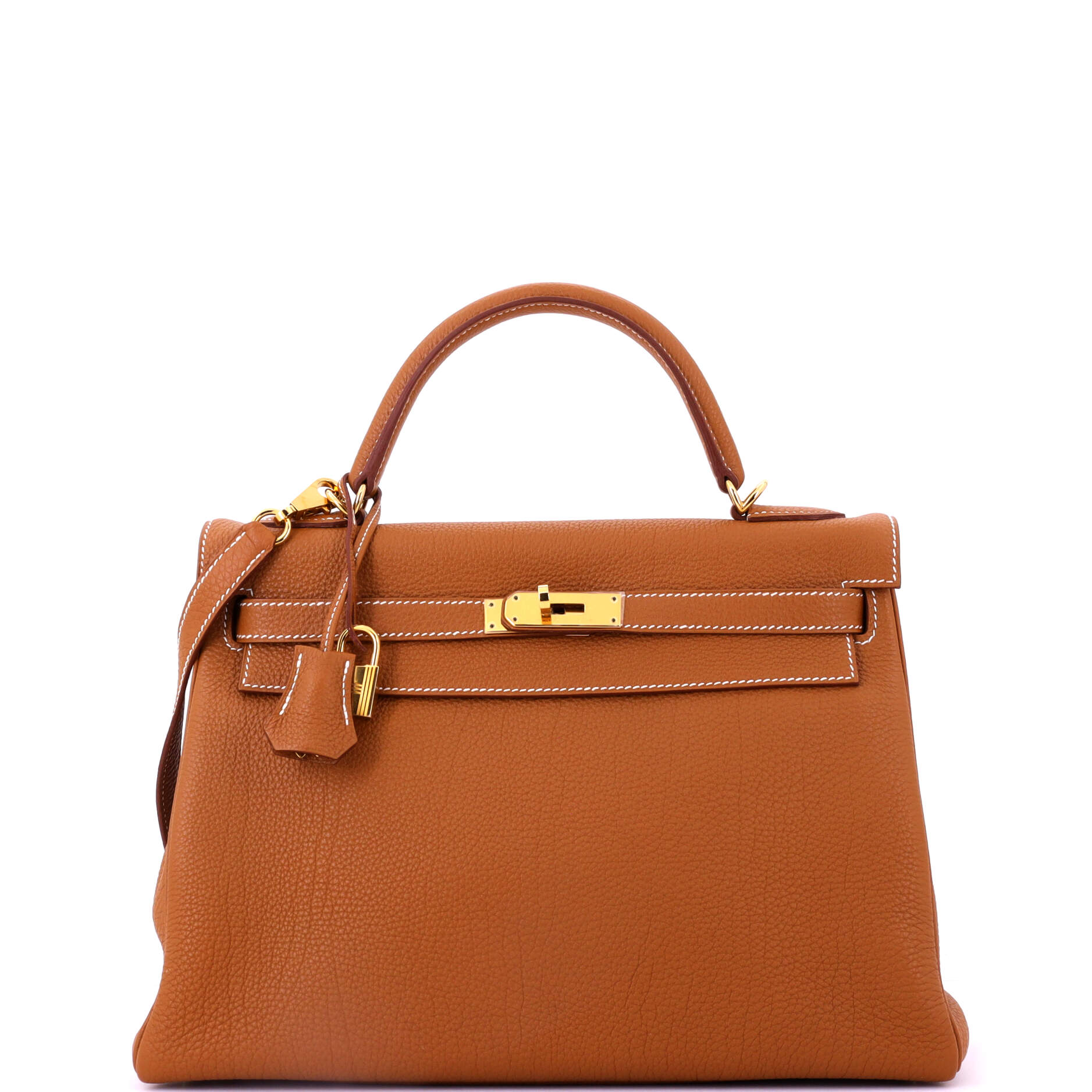 Kelly Handbag Gold Togo with Gold Hardware 32