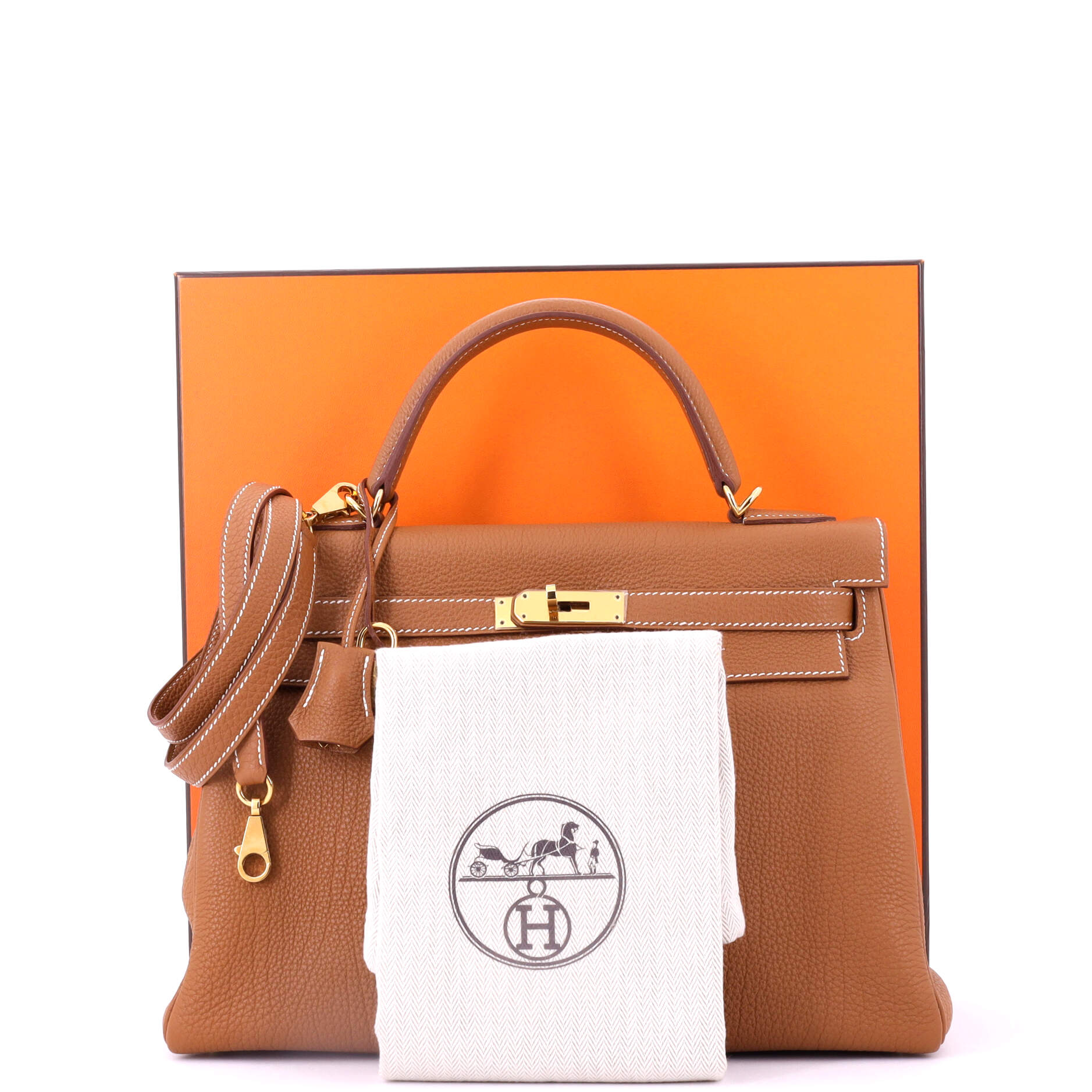 Kelly Handbag Gold Togo with Gold Hardware 32