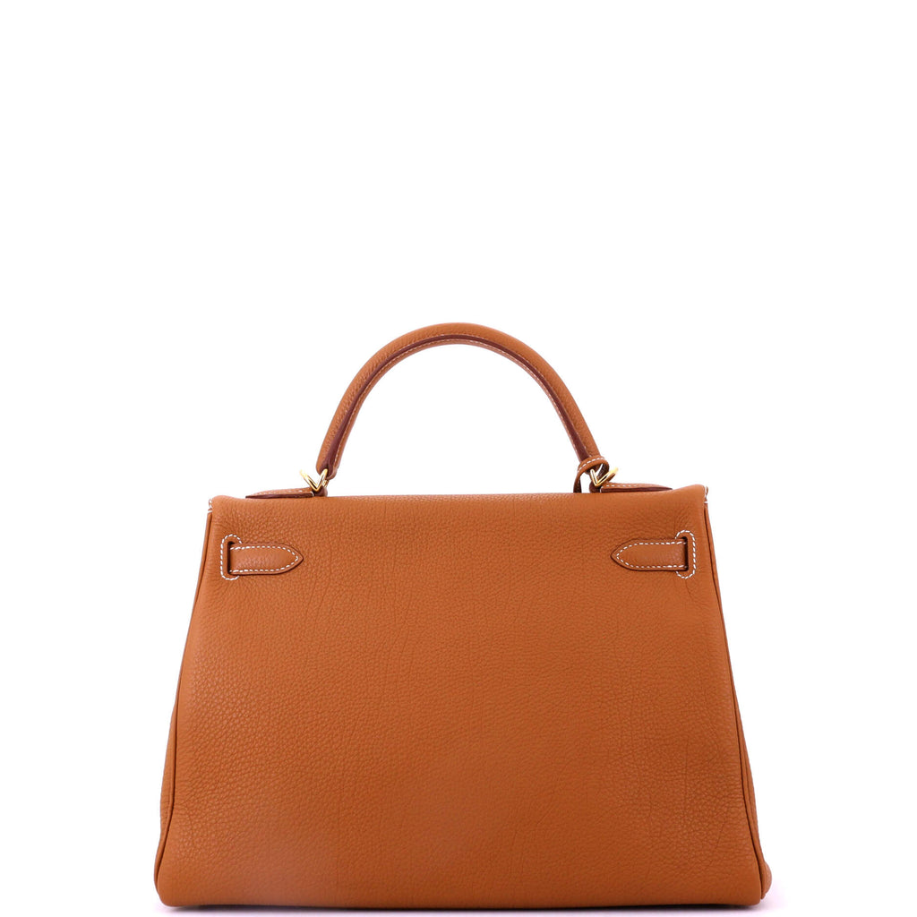 Kelly Handbag Gold Togo with Gold Hardware 32