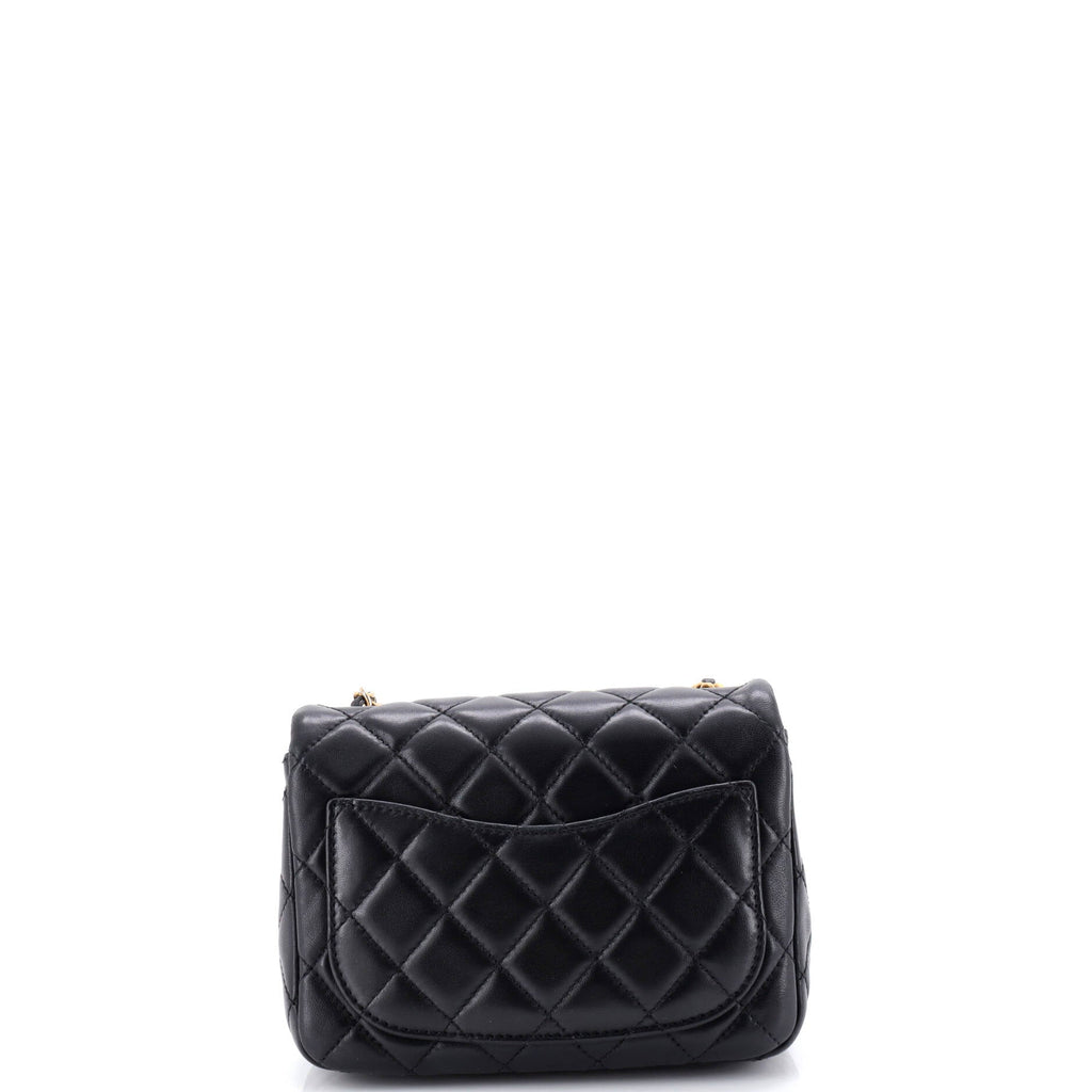 Pearl Crush Square Flap Bag Quilted Lambskin Mini