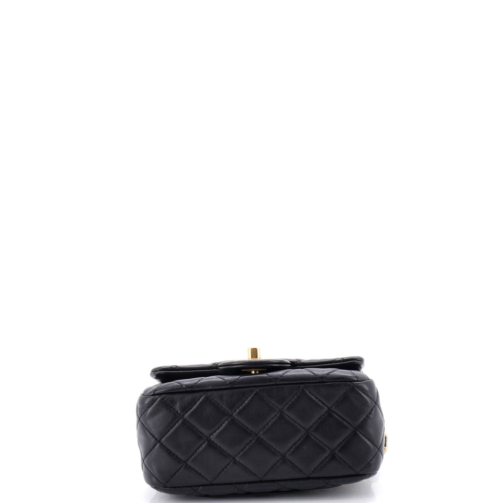 Pearl Crush Square Flap Bag Quilted Lambskin Mini