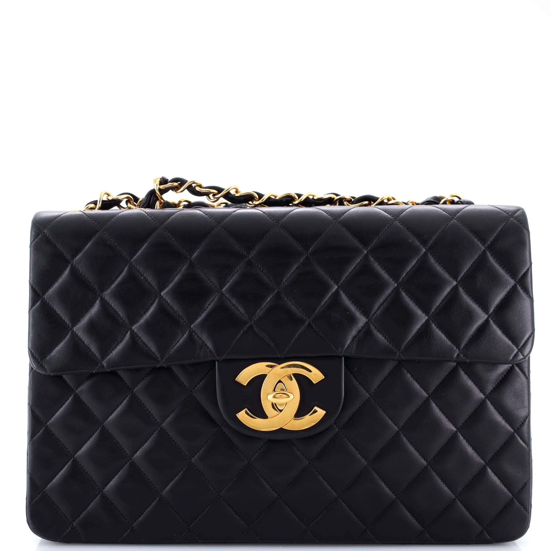 Vintage Classic Double Flap Bag Quilted Lambskin Jumbo