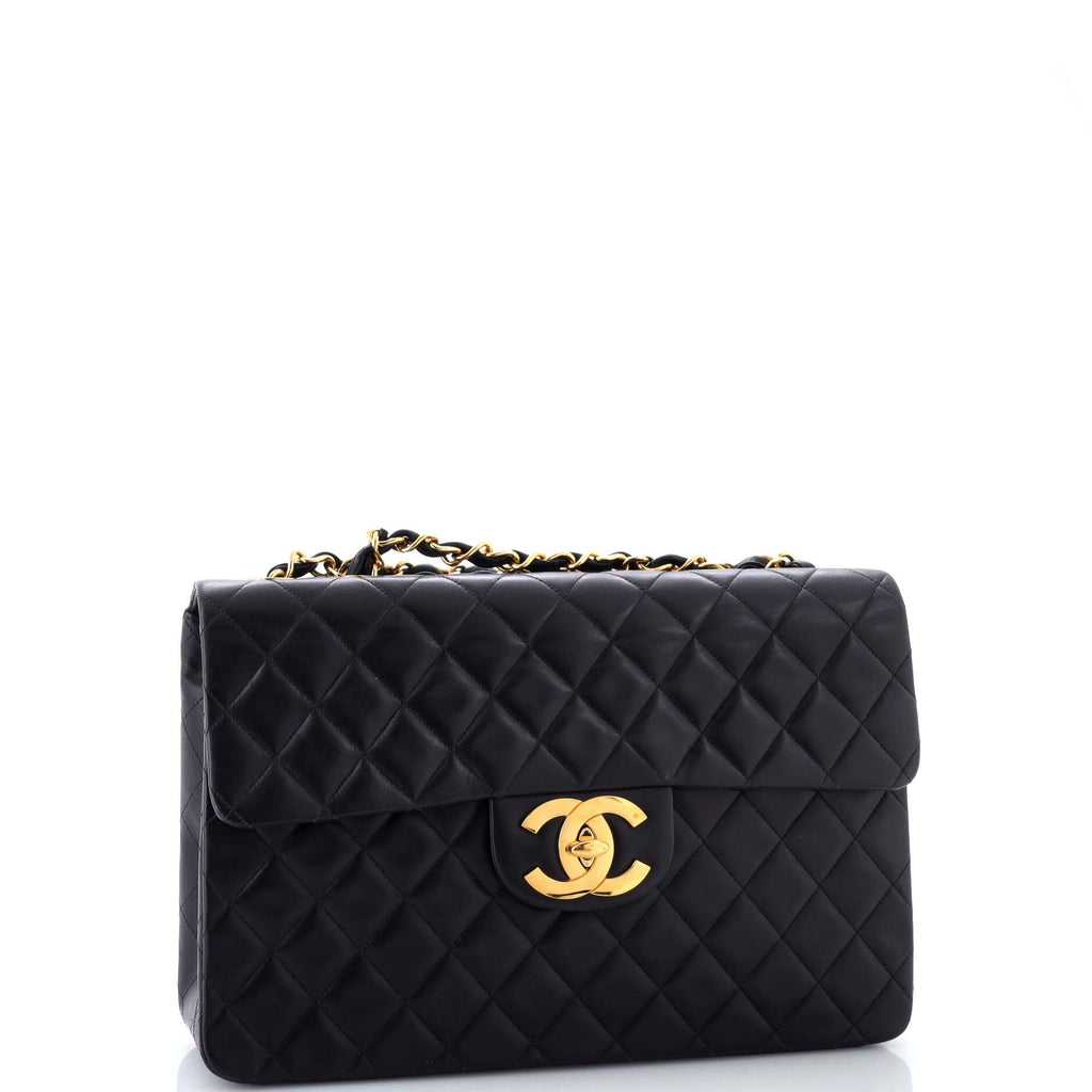 Vintage Classic Double Flap Bag Quilted Lambskin Jumbo