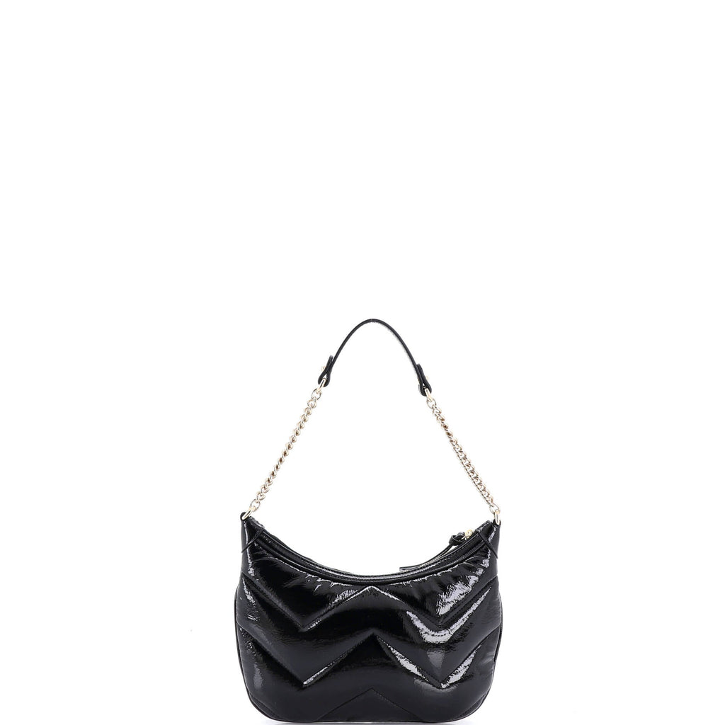 GG Marmont Half Moon Chain Shoulder Bag Matelasse Leather Small