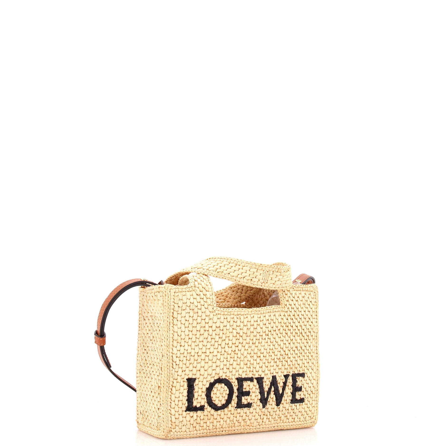 Paula's Ibiza Logo Convertible Tote Raffia Mini