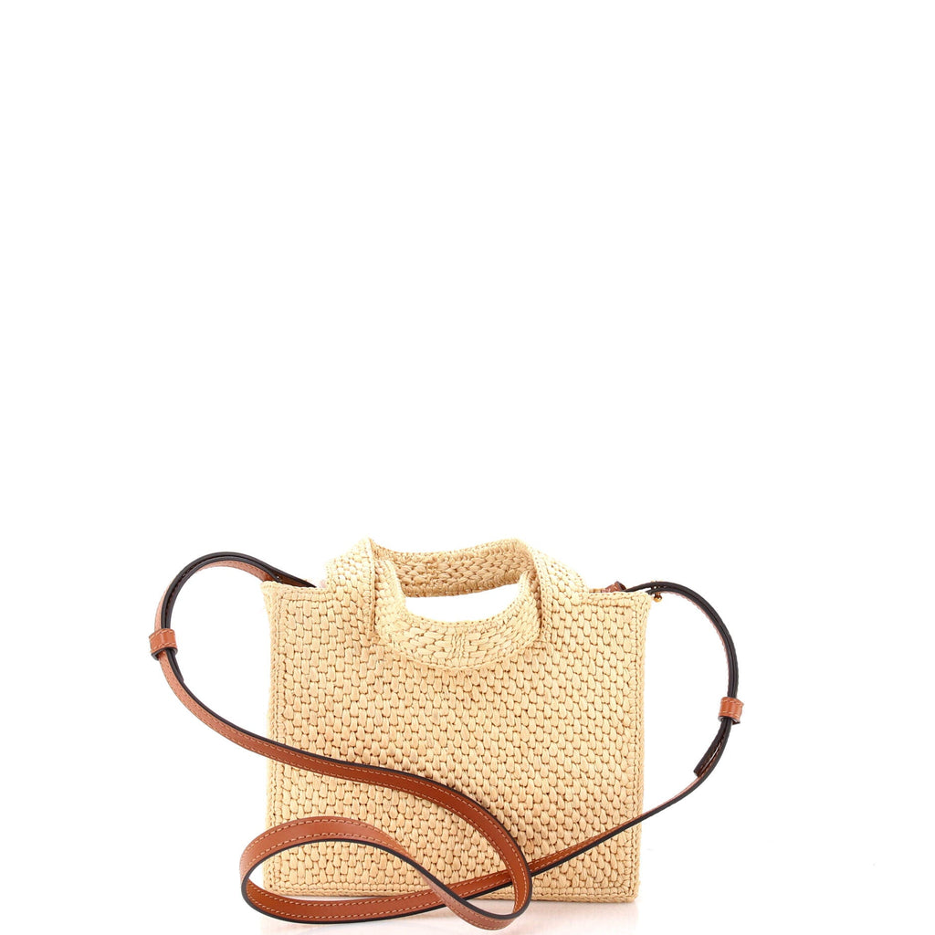 Paula's Ibiza Logo Convertible Tote Raffia Mini
