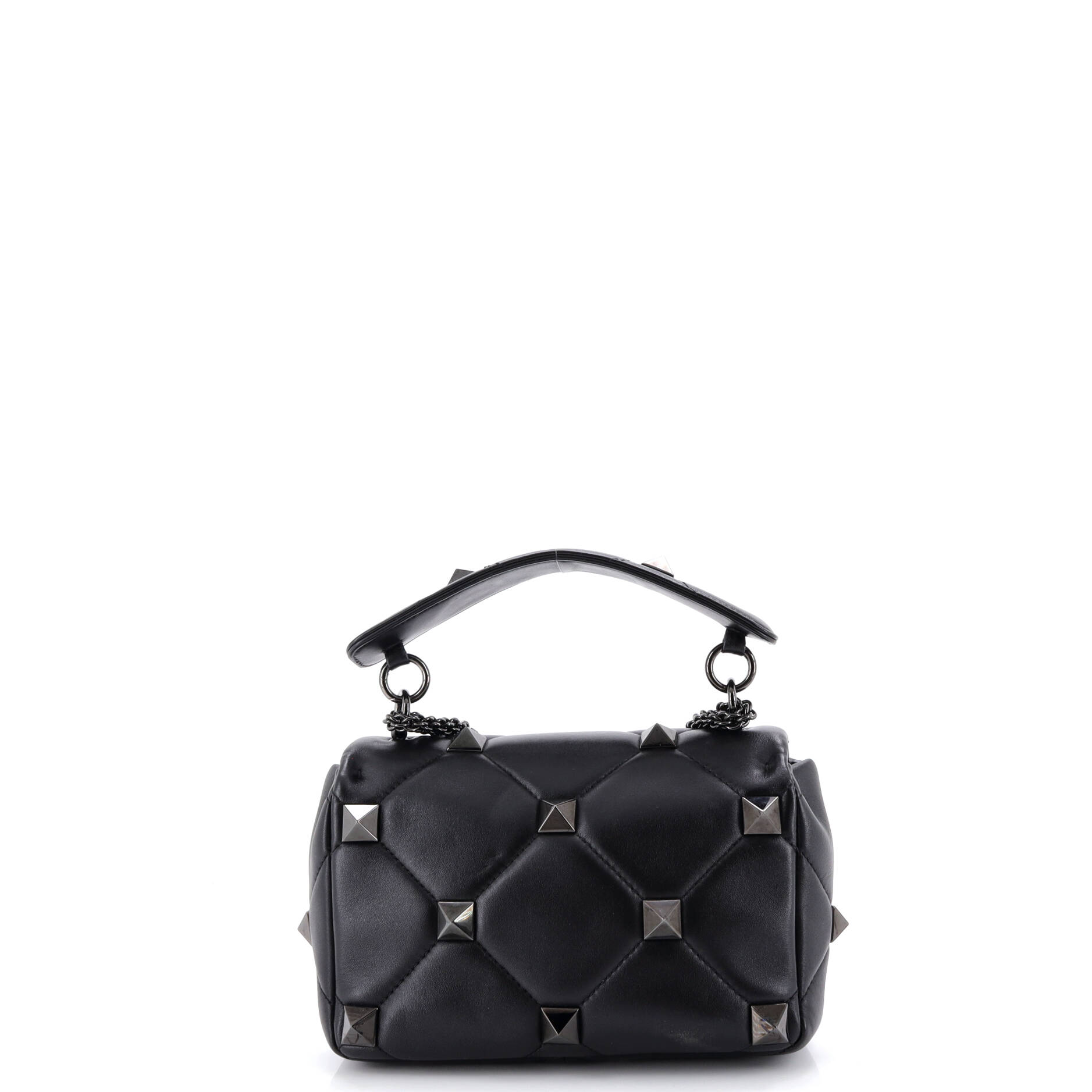 Roman Stud Flap Bag Quilted Leather Medium