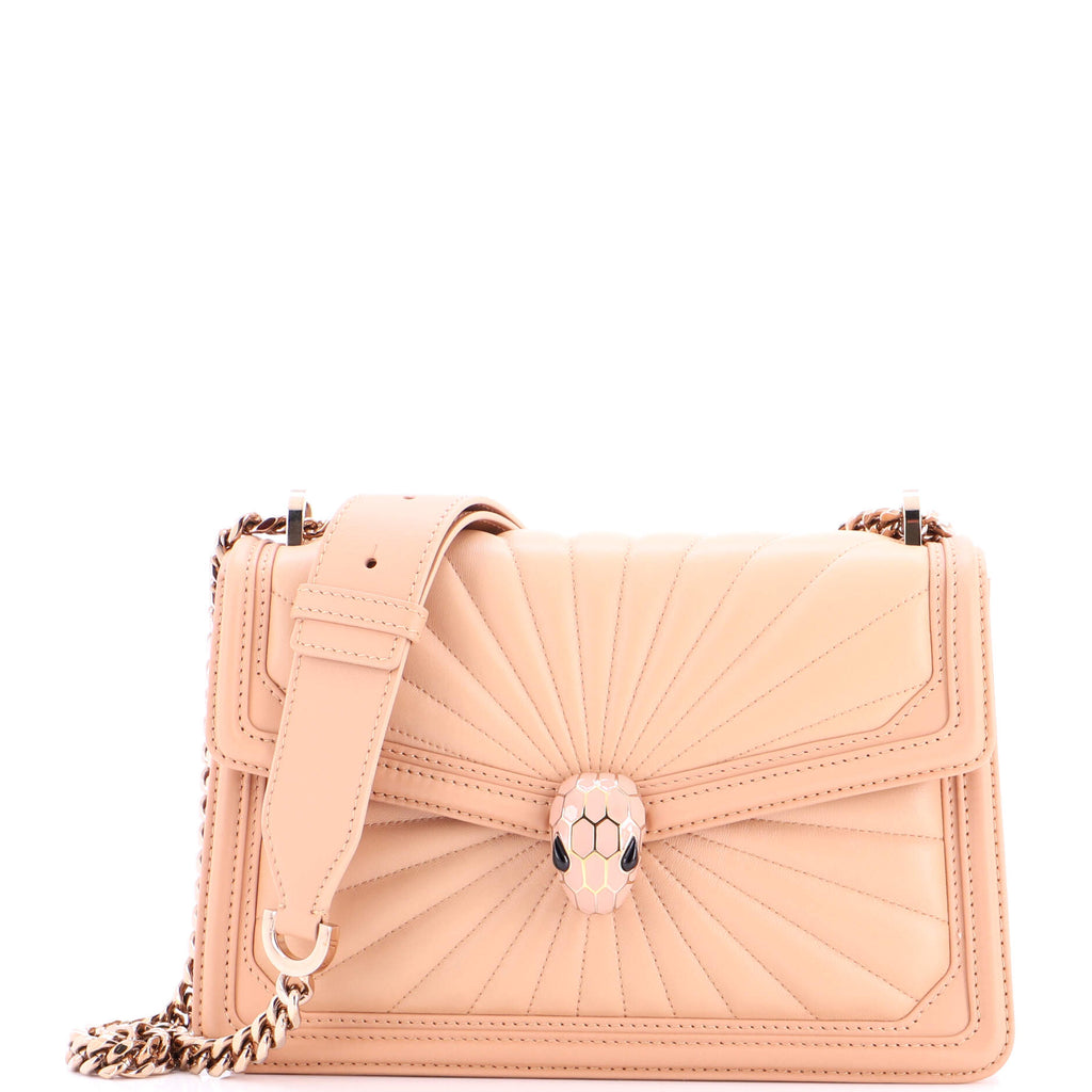 Serpenti Diamond Blast Shoulder Bag Quilted Leather Mini