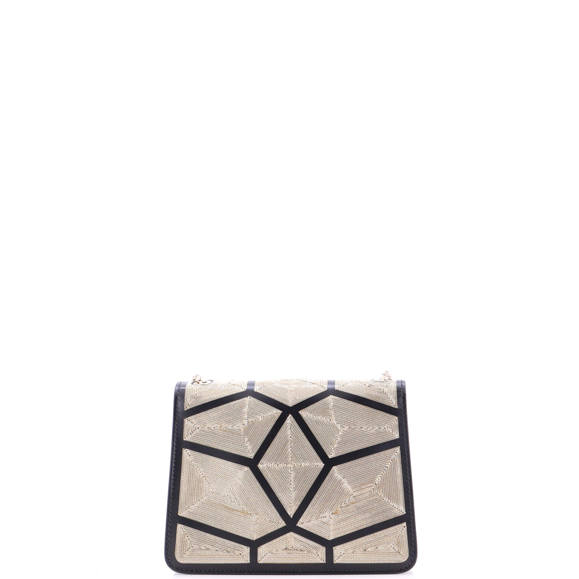 Serpenti Forever Square Shoulder Bag Chain Embellished Leather Small
