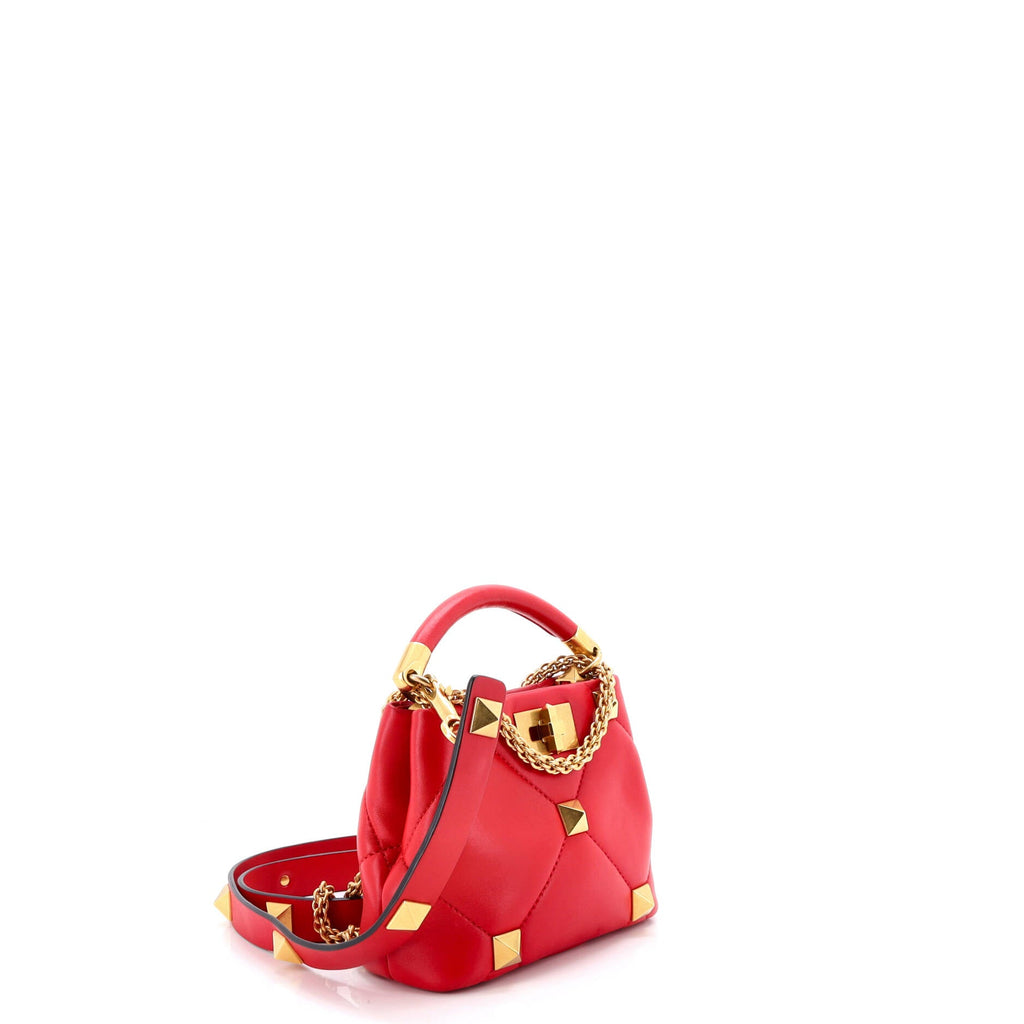 Roman Stud Top Handle Bag Quilted Leather Mini