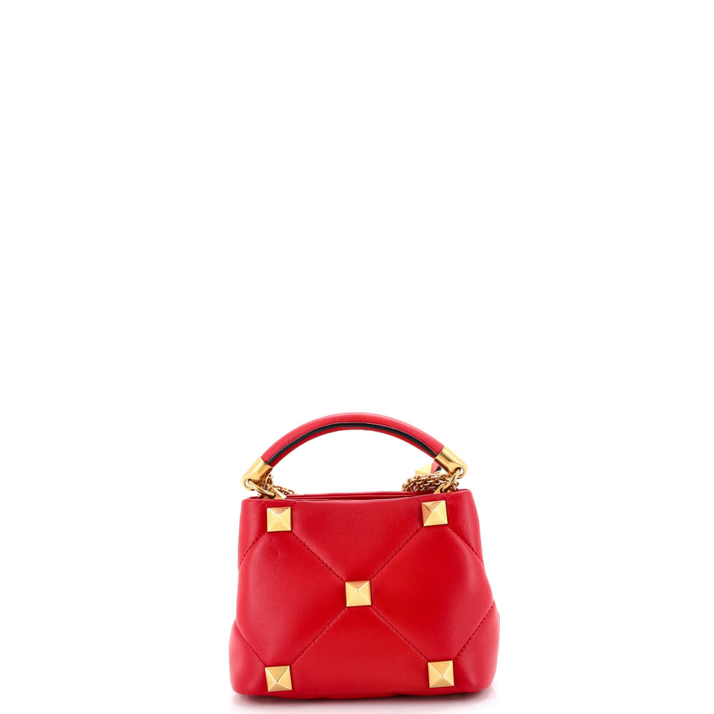 Roman Stud Top Handle Bag Quilted Leather Mini