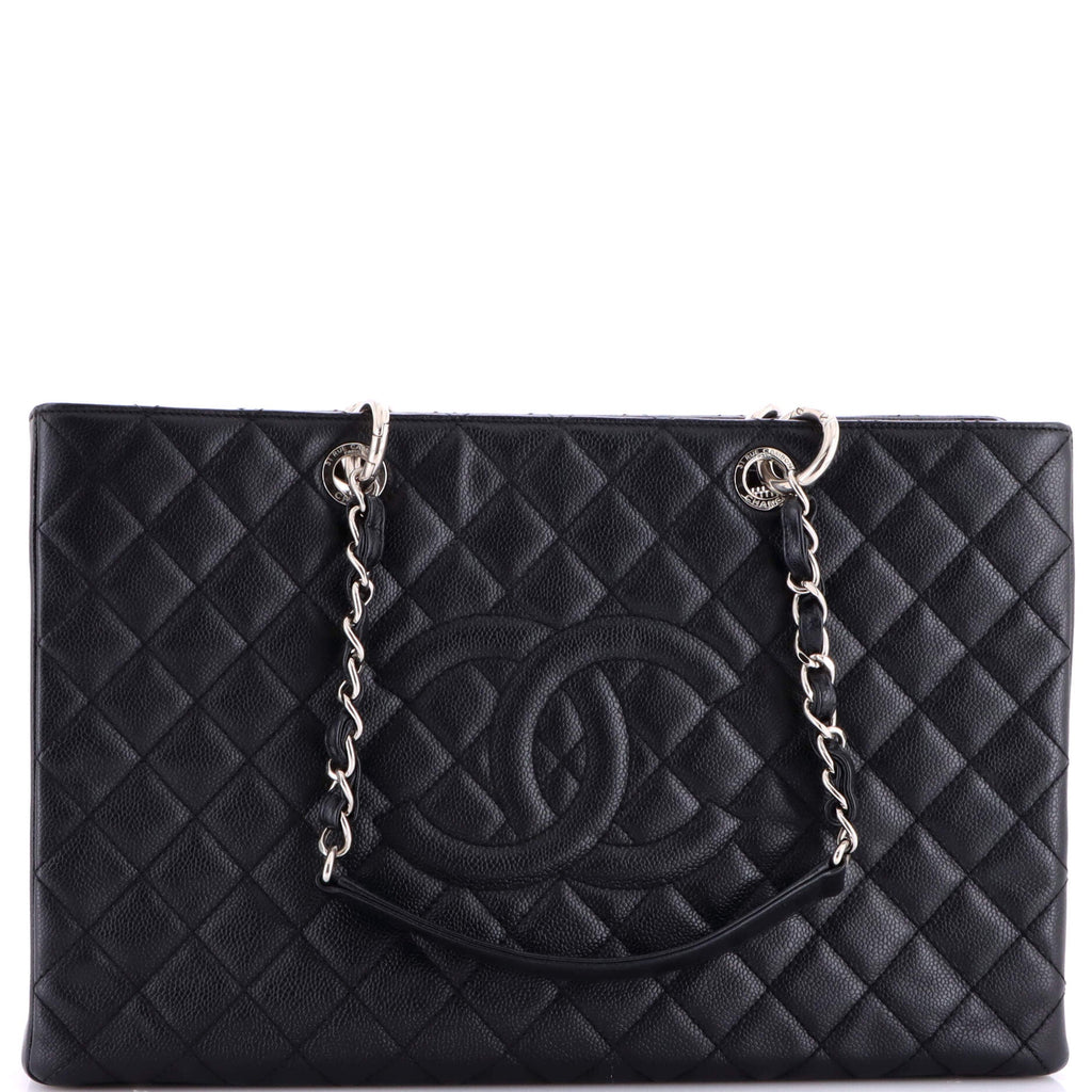 Grand Shopping Tote Quilted Caviar XL