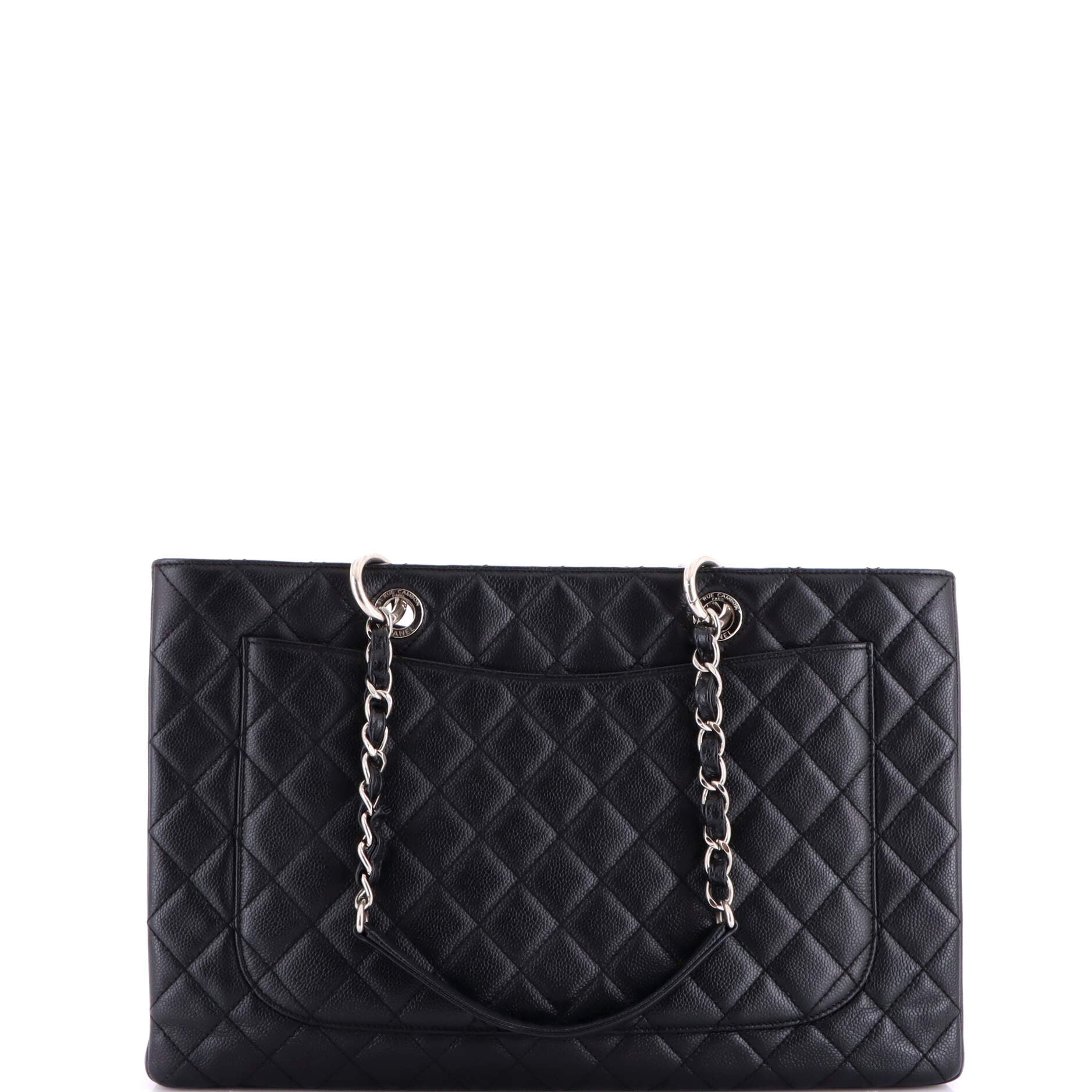 Grand Shopping Tote Quilted Caviar XL