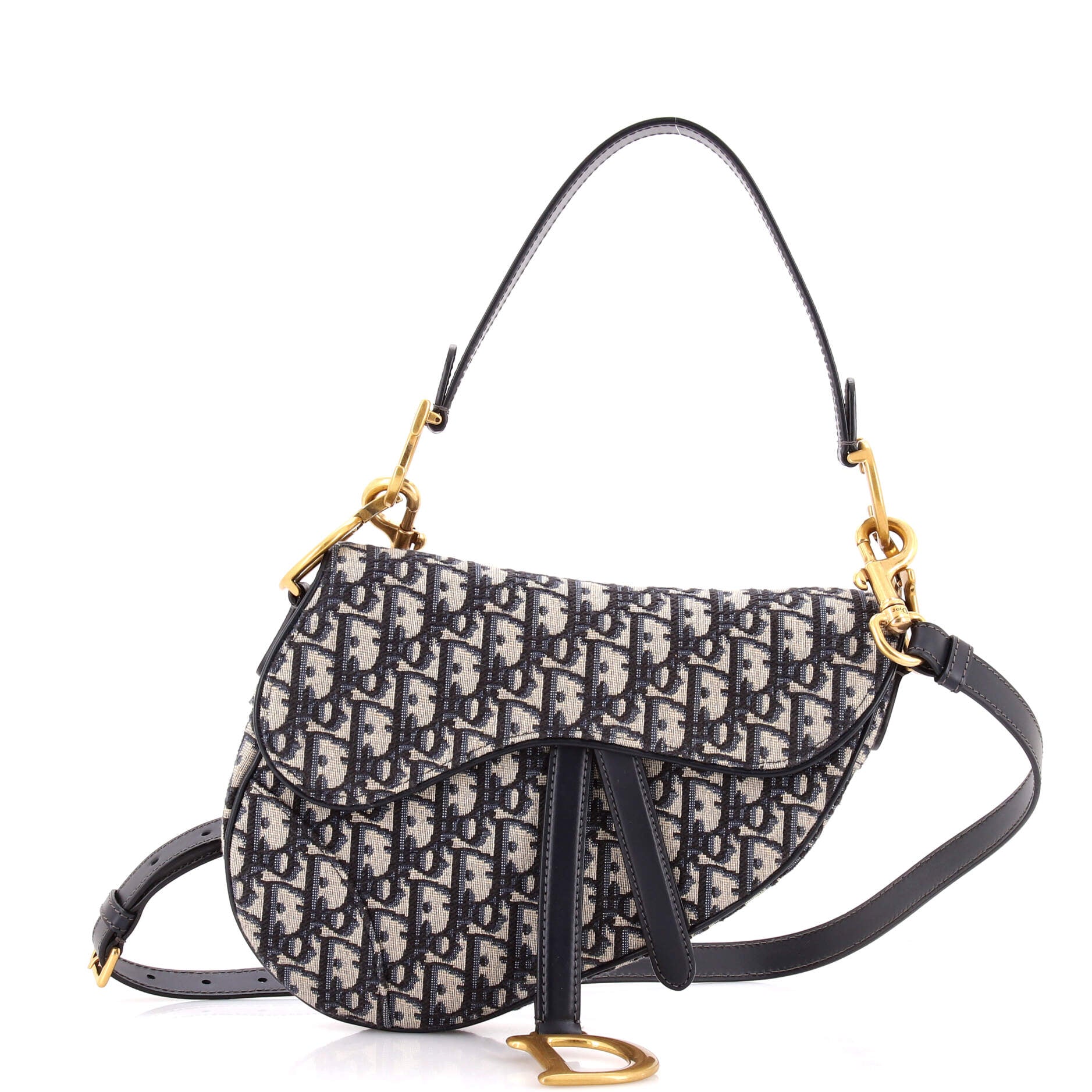 Saddle Handbag with Strap Oblique Canvas Medium