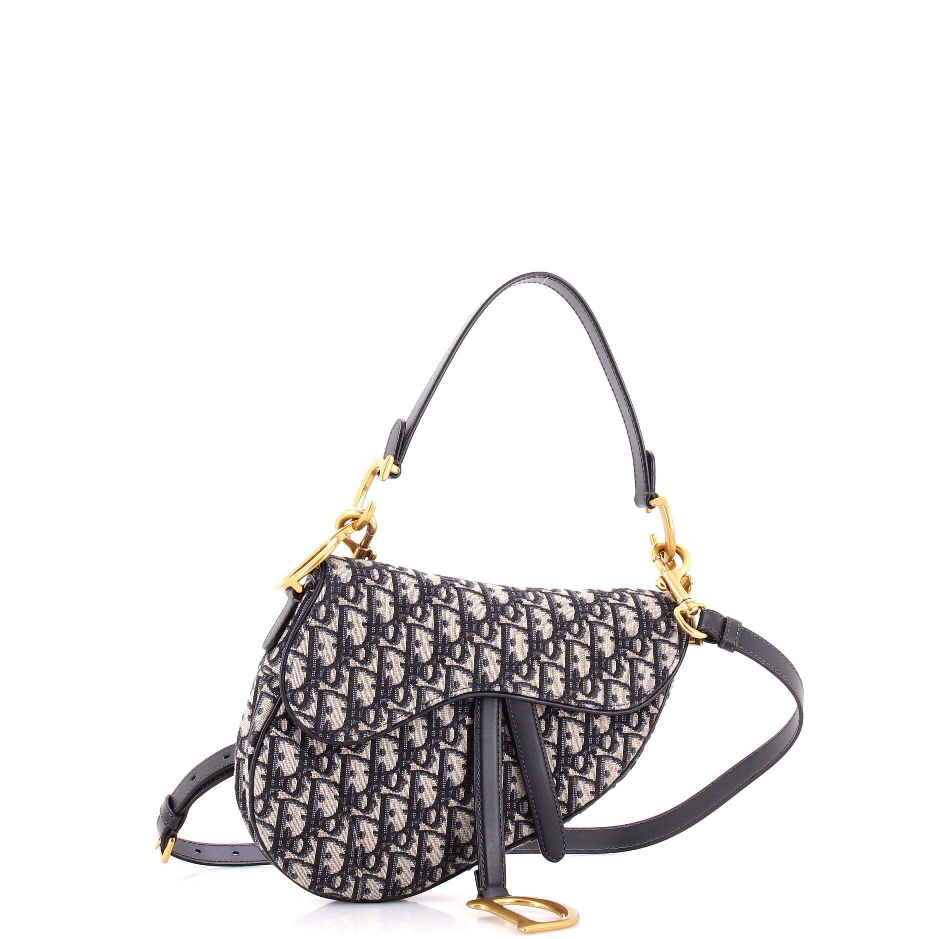 Saddle Handbag with Strap Oblique Canvas Medium