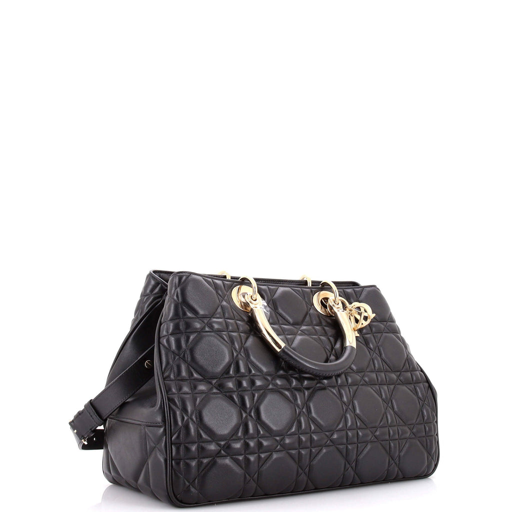 Lady 95.22 Bag Cannage Embossed Leather Large