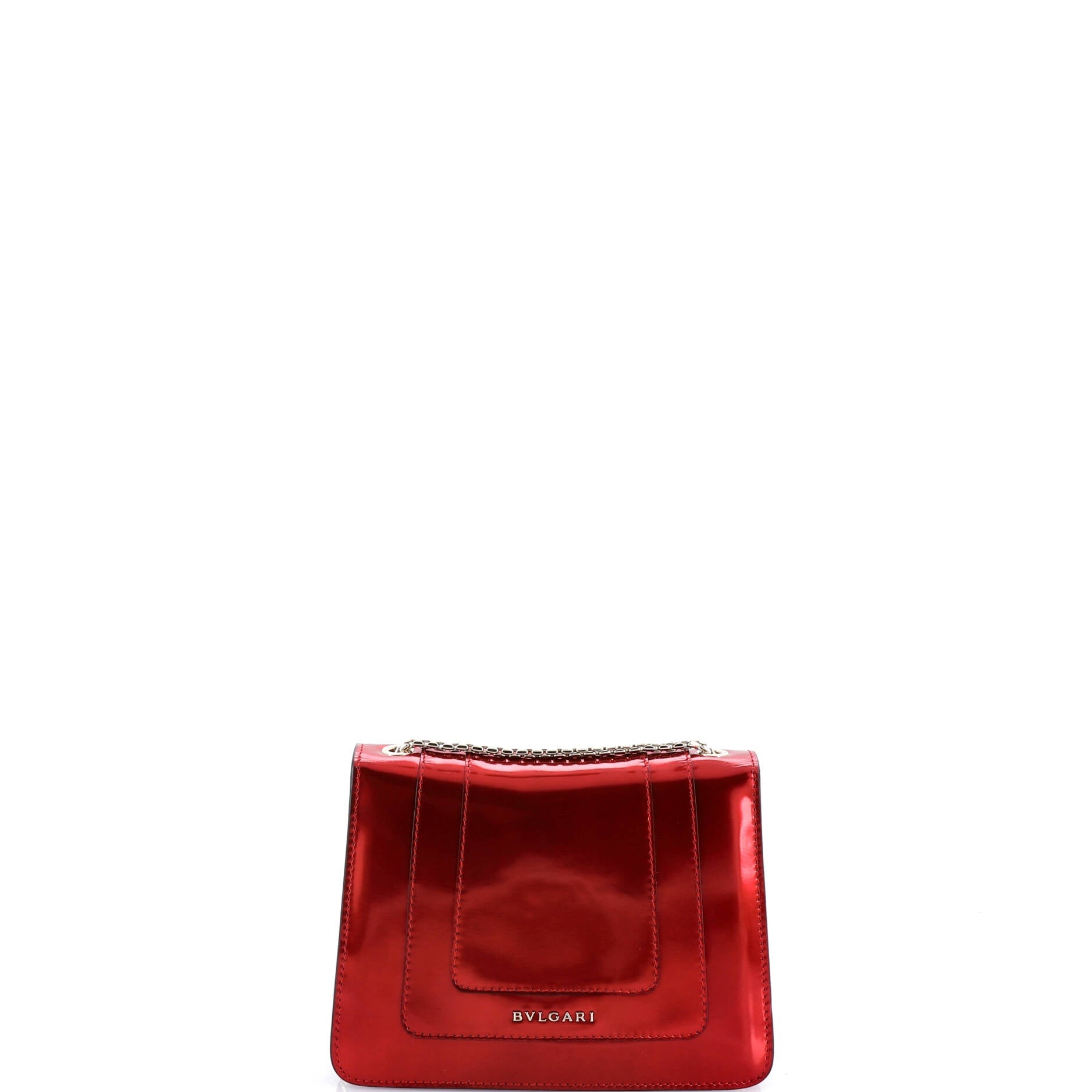 Serpenti Forever Square Shoulder Bag Metallic Leather Small