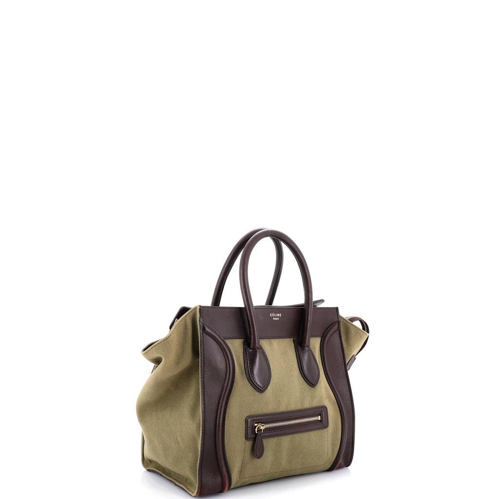 Luggage Bag Canvas and Leather Mini