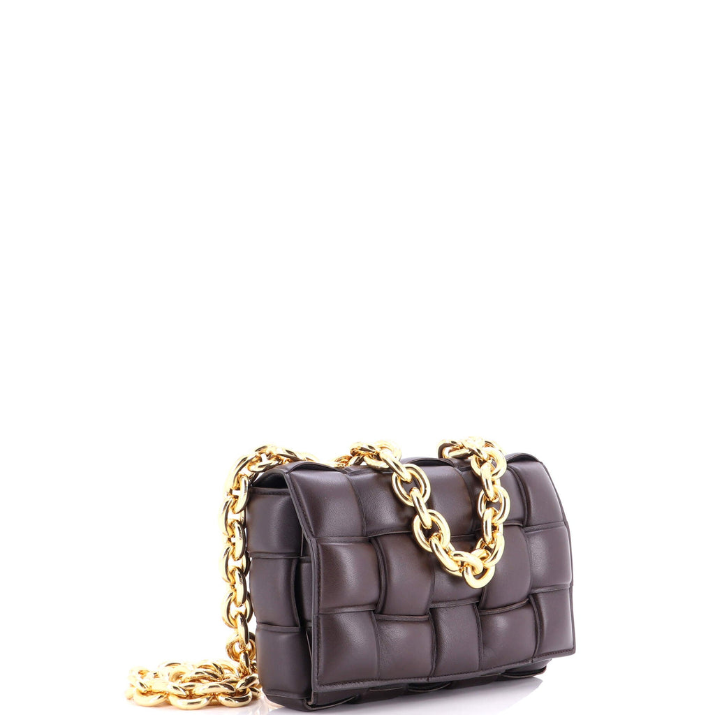 Cassette Chain Crossbody Bag Padded Maxi Intrecciato Leather