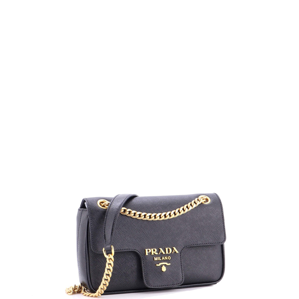 Pattina Flap Shoulder Bag Saffiano Leather Small