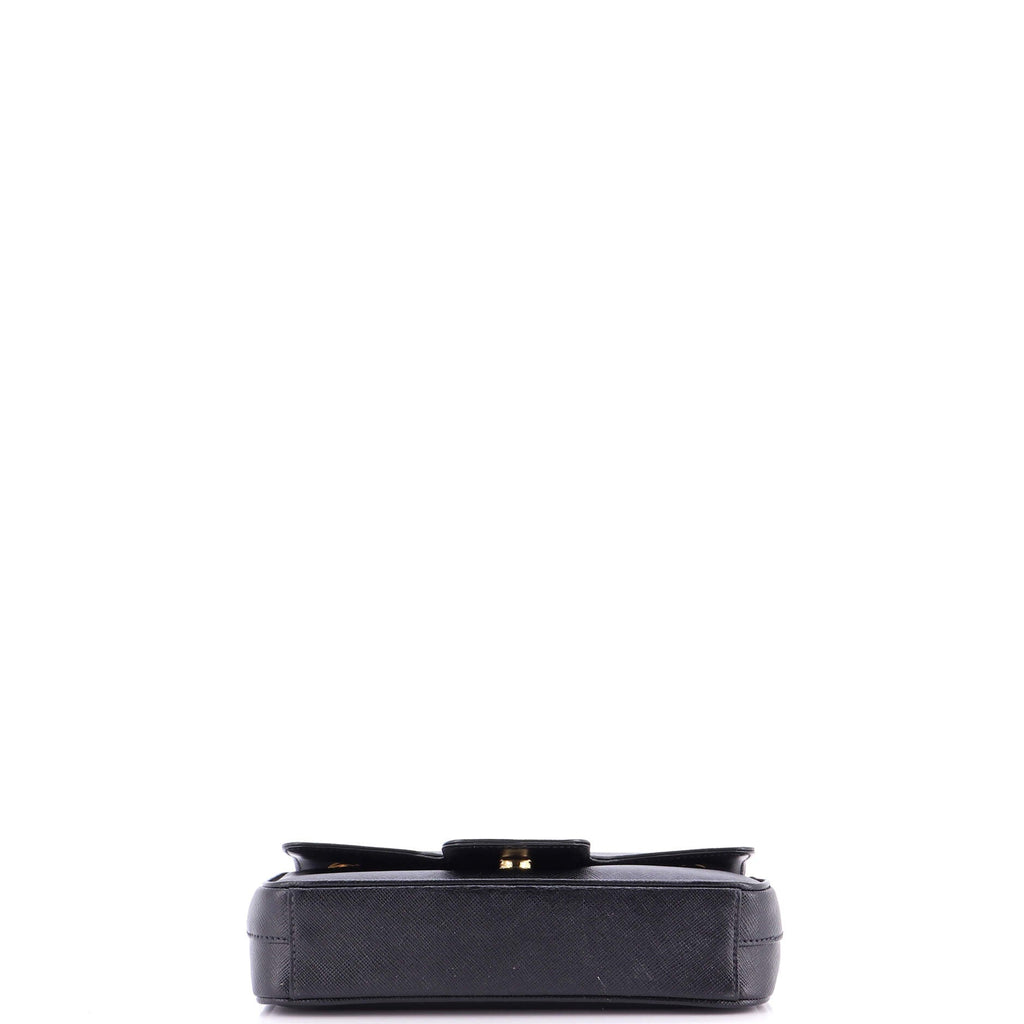 Pattina Flap Shoulder Bag Saffiano Leather Small